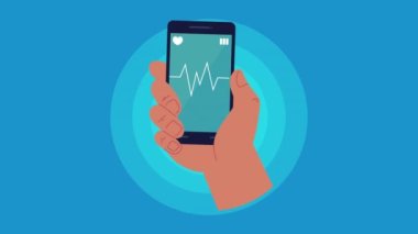 Akıllı telefon sağlık animasyonunda kardiyo uygulaması ile el ele