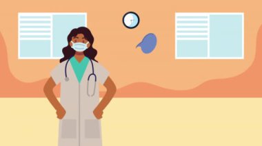 Afro kadın doktor profesyonel karakter