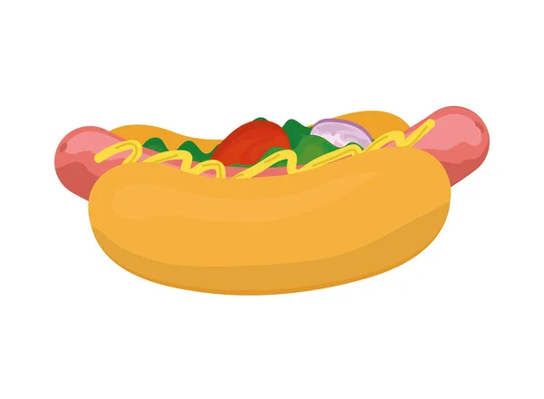 Hot dog comida rápida — Vector de stock