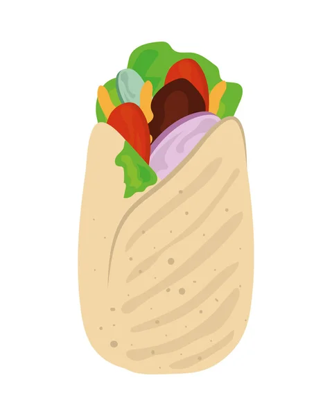 Burrito comida rápida — Vector de stock