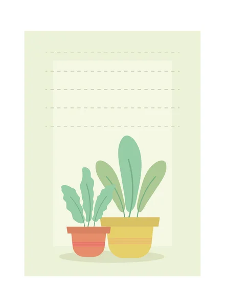 Notizblatt mit Pflanzen — Stockvektor
