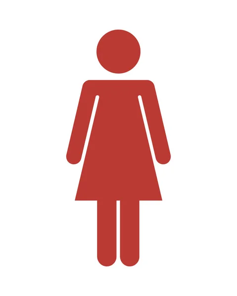 Red female pictogram — Stock Vector