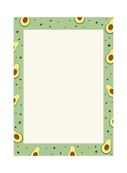 Papier met avocado 's — Stockvector