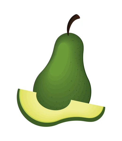 Avocado ganz und in Scheiben schneiden — Stockvektor