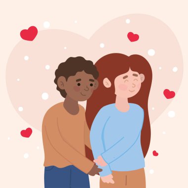 sevimli çoklu etnik çift