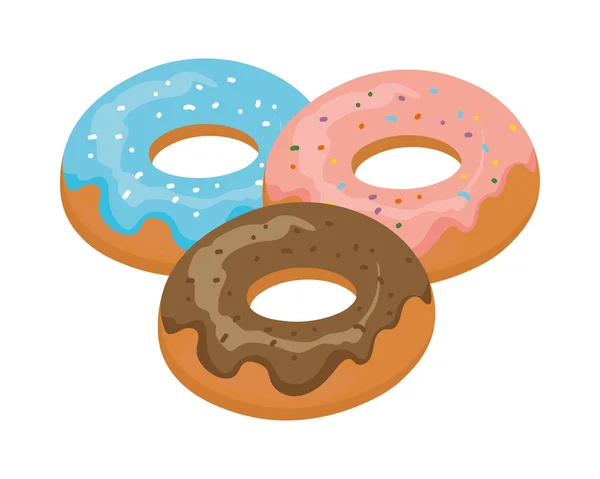 Sweet donuts dessert — Stock Vector