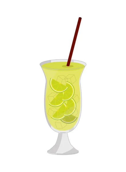 Cocktail avec tranches de citron — Image vectorielle