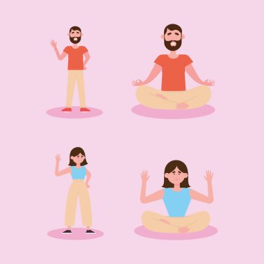 Yoga yapan insanları ayarla.