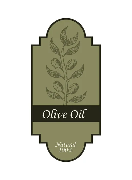 Etichetta olio d'oliva — Vettoriale Stock