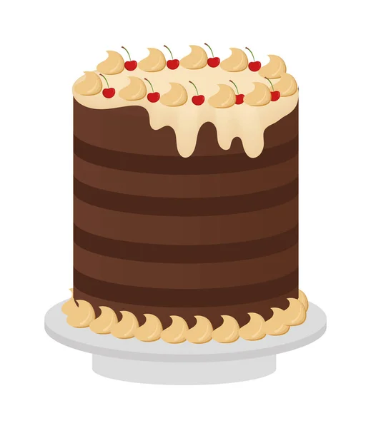 Γενέθλια τούρτα με φρούτα — Διανυσματικό Αρχείο