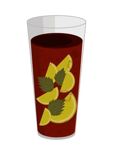 Cocktail met munt en citroen — Stockvector