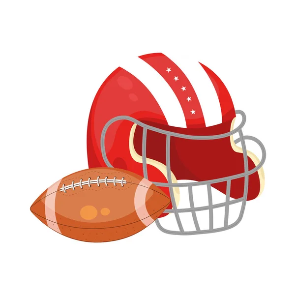 Casco da football americano e palla — Vettoriale Stock