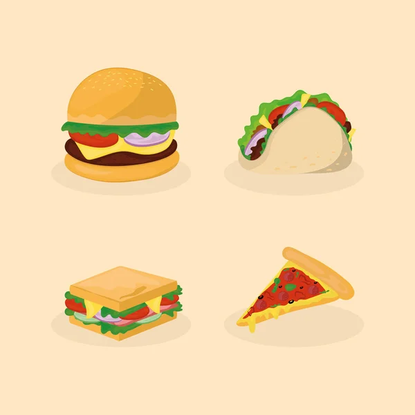 Set fast food — Stock Vector