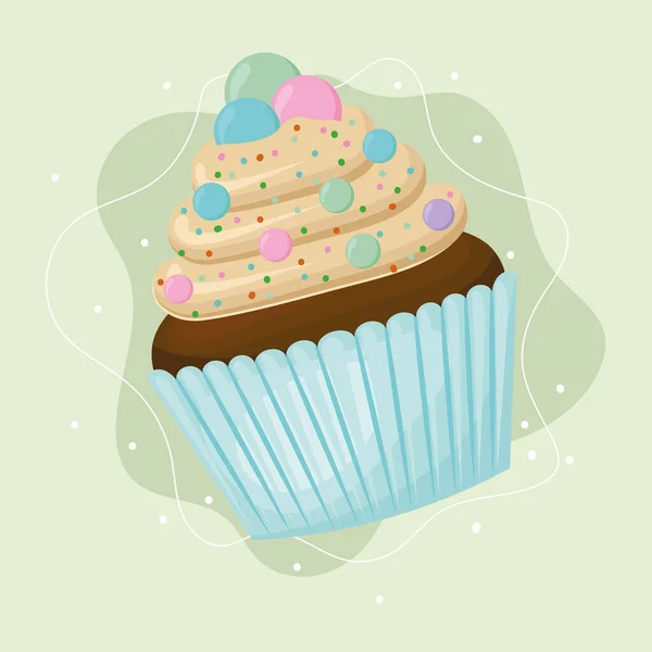 Cupcake süßes Gebäck — Stockvektor