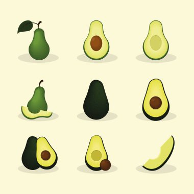 avokado simgesi seti