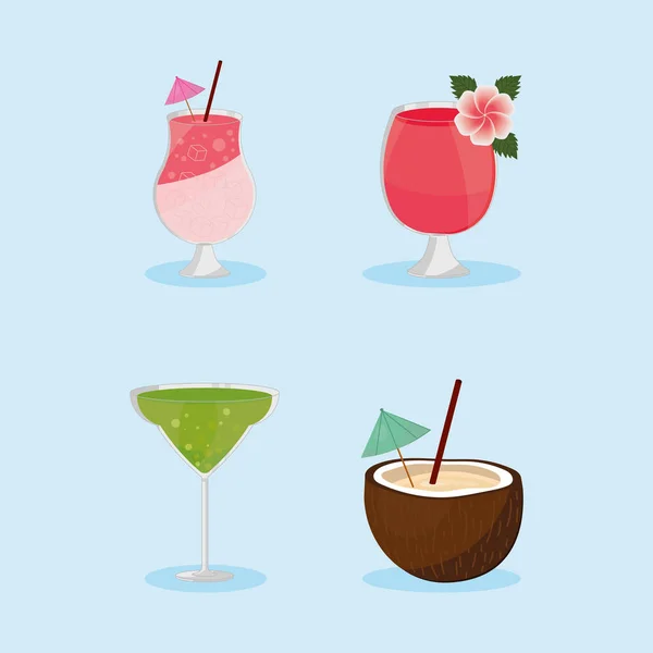 Symbole Cocktails Getränke — Stockvektor