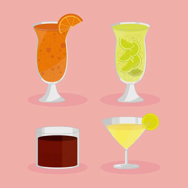 Cocktails mit Früchten — Stockvektor