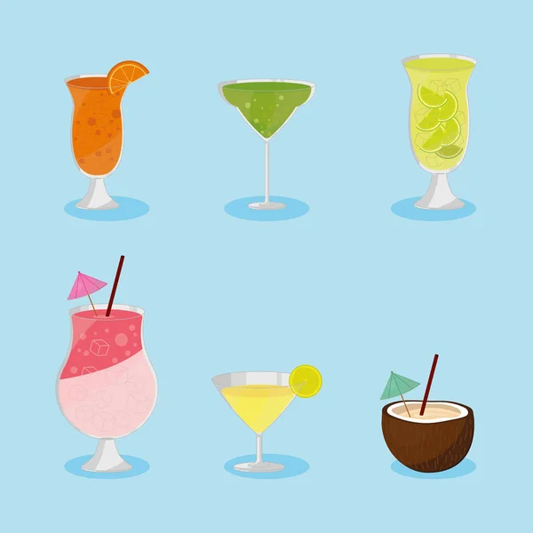 Set of cocktails — Stock Vector