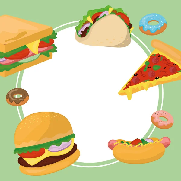 Fast food label — Stock Vector