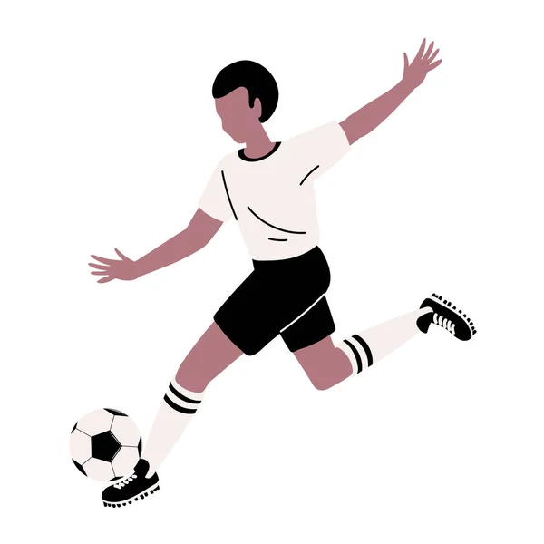 Jugador de fútbol patea la pelota — Archivo Imágenes Vectoriales