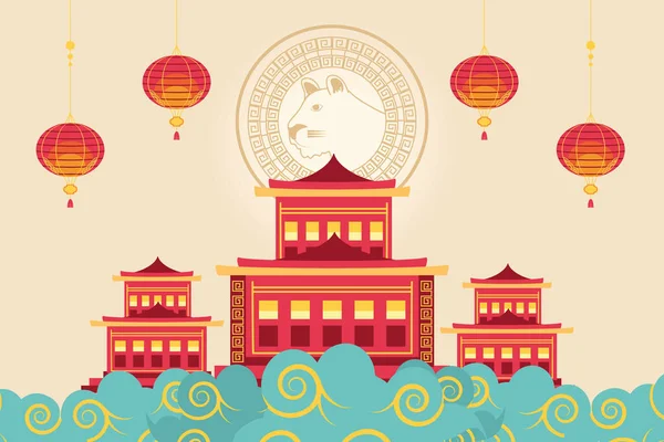 Traditionelles chinesisches Neujahr — Stockvektor