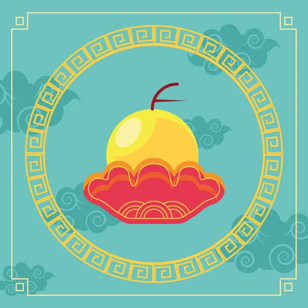 Chińska dekoracja owocami — Wektor stockowy