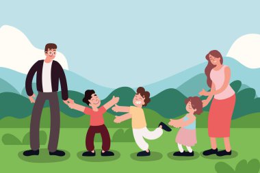 Aile ebeveynleri ve çocuklar