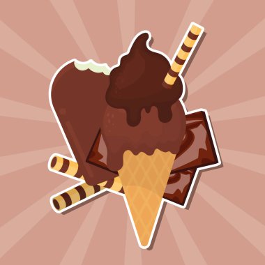 Çikolatalı dondurma ve bar.