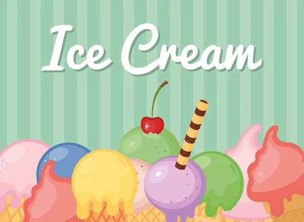 Plakát se zmrzlinou — Stockový vektor