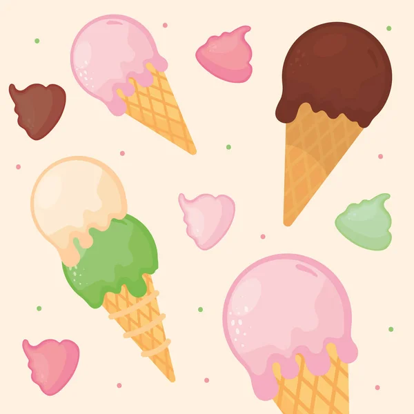 Sladká zmrzlina pozadí — Stockový vektor