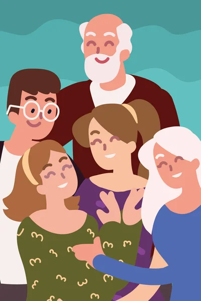 Family characters together — Stock Vector