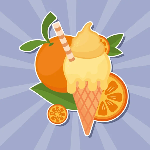 Crème glacée orange — Image vectorielle