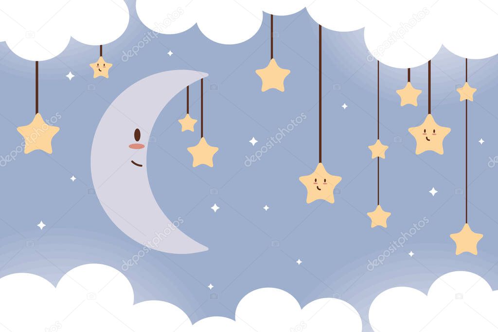 baby moon and stars