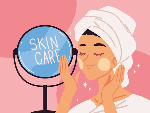 Skin care woman — Stock Vector