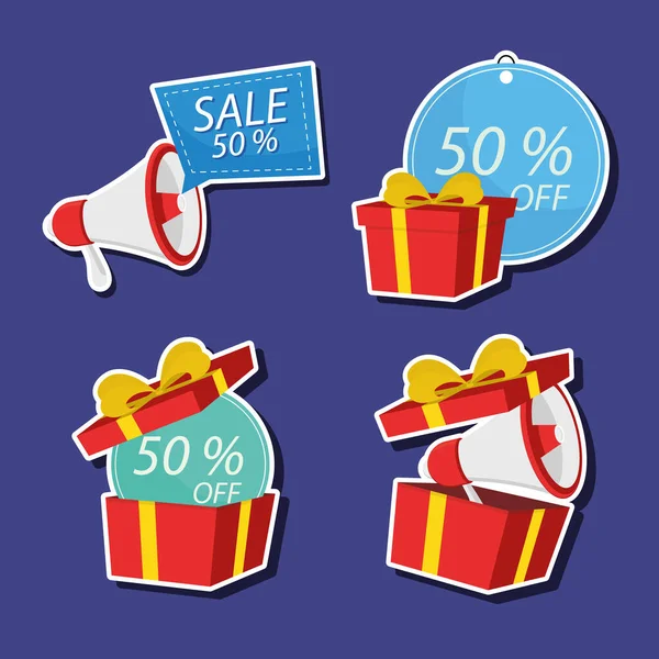 Sale offer icons set — Stock Vector