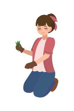 Elinde filiz olan kız