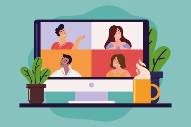 insanlar çevrimiçi toplantı