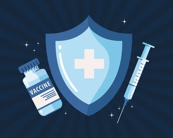 Icone della medicina vaccinale — Vettoriale Stock