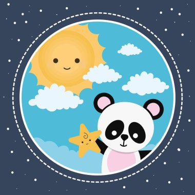 bebek panda çıkartması