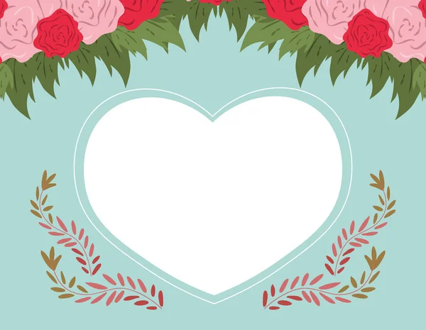 Αγάπη καρδιά λουλούδια — Διανυσματικό Αρχείο