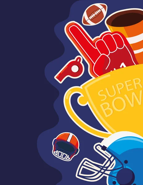 Bannière de super bol de football américain — Image vectorielle