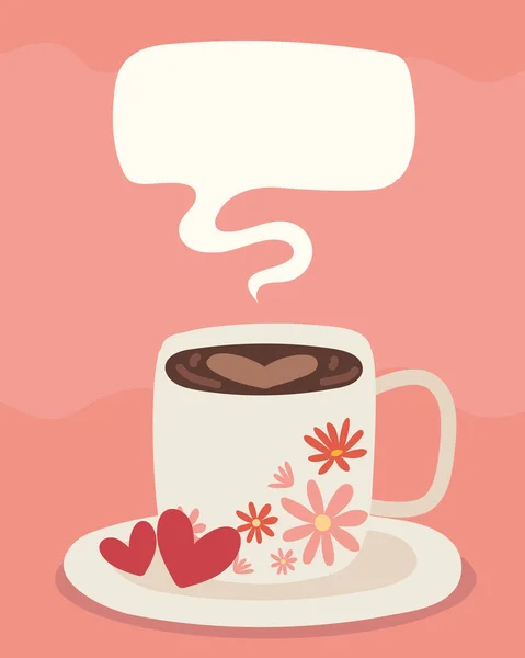 Tazza di caffè amore cuore — Vettoriale Stock