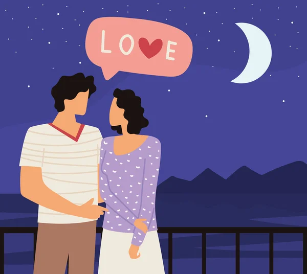 Couple romantique date — Image vectorielle