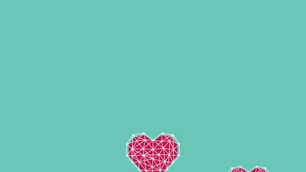 Šťastný Valentýn animace s abstraktními srdci — Stock video
