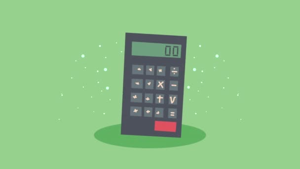 Calculadora matemática dispositivo tecnologia animação — Vídeo de Stock