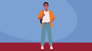 afro erkek üniversite öğrencisi karakteri