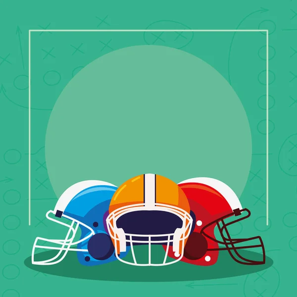 Casques de football américain — Image vectorielle