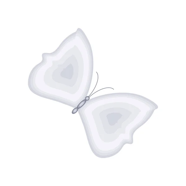Lindo Icono Mariposa Blanca Aislado — Vector de stock