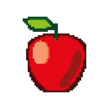 pixelated elma meyve simgesi izole