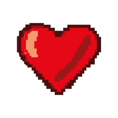 piksel kalp aşk simgesi izole